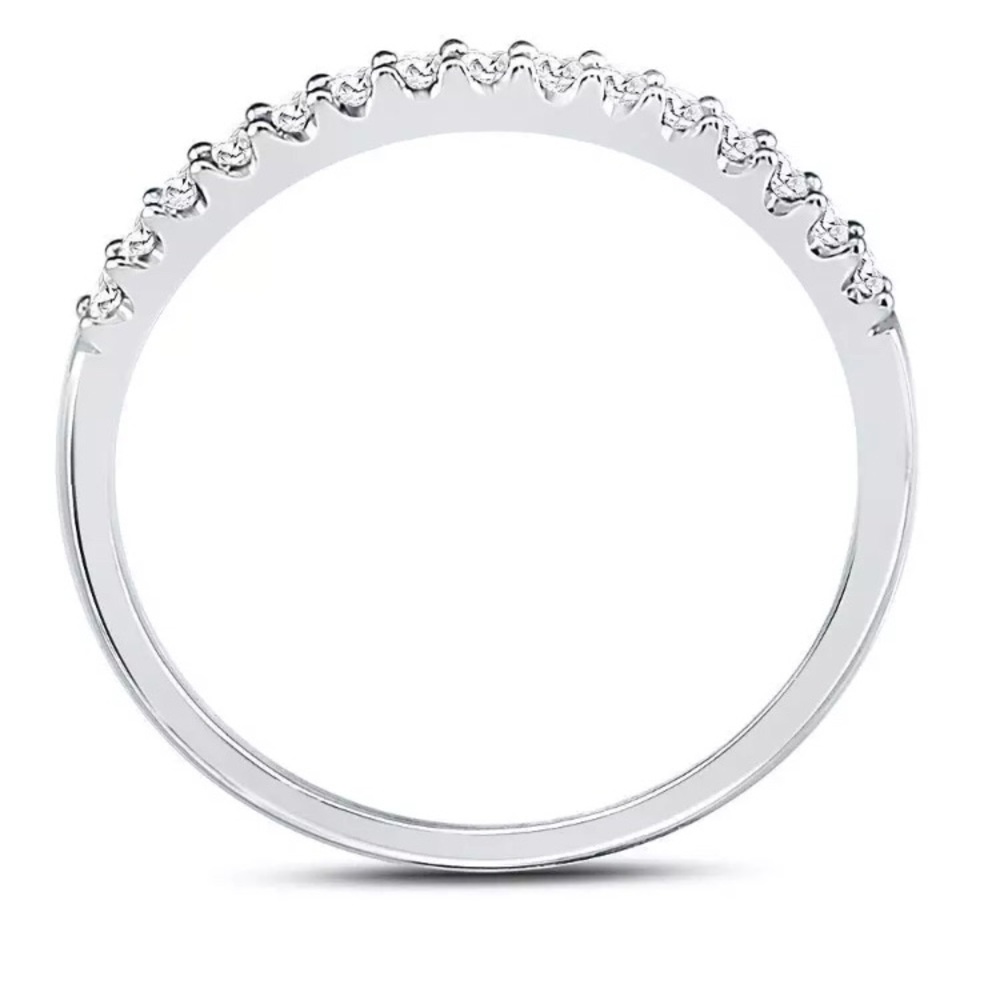 14k White Gold Diamond SWedding Band 1/6 Cttw - Picture 5 of 5